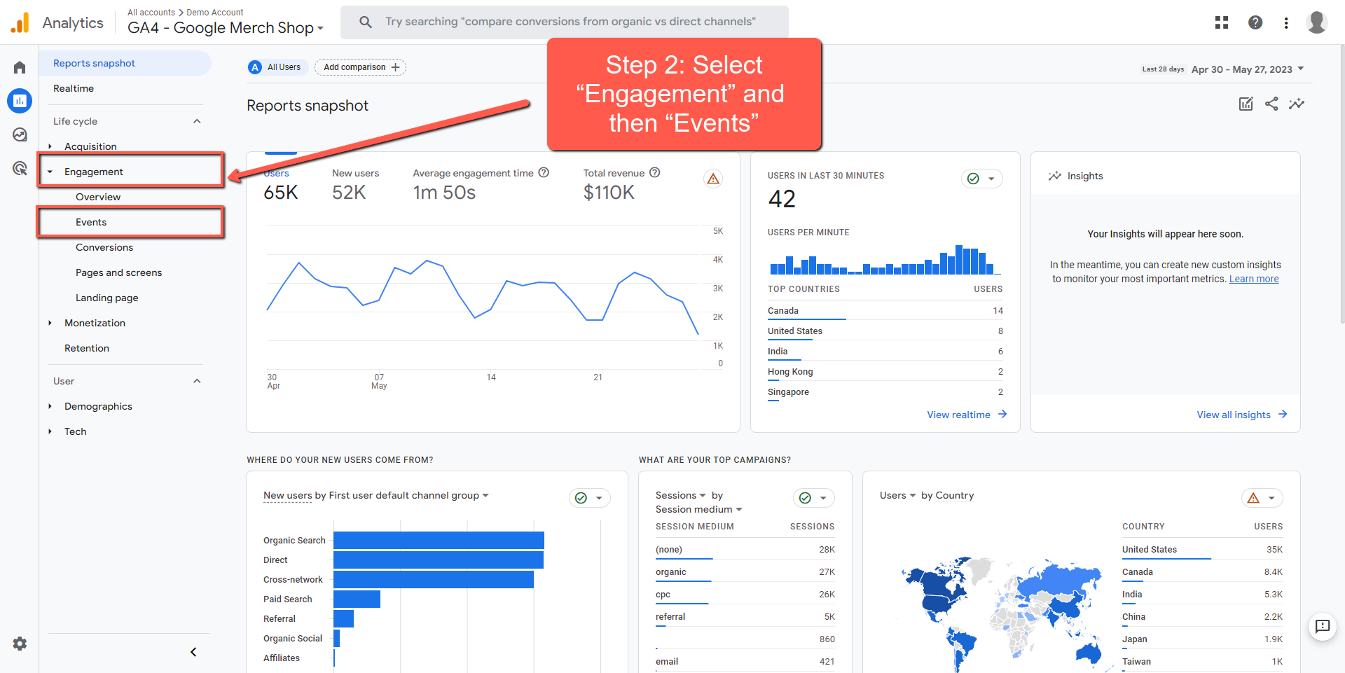 GA4 pageviews events step 2